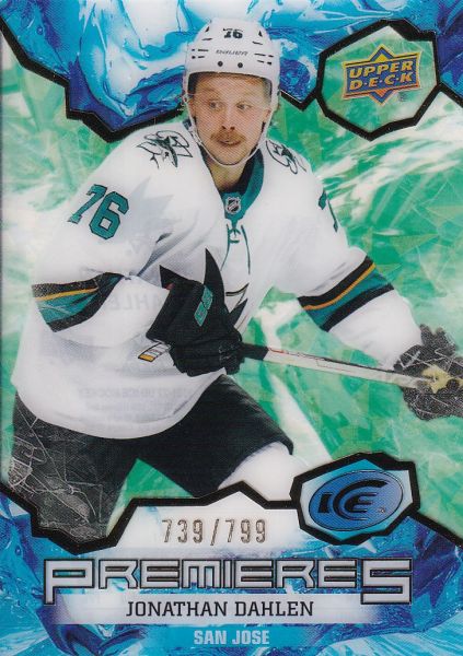 insert RC karta JONATHAN DAHLEN 21-22 UD Ice Premieres Green /799